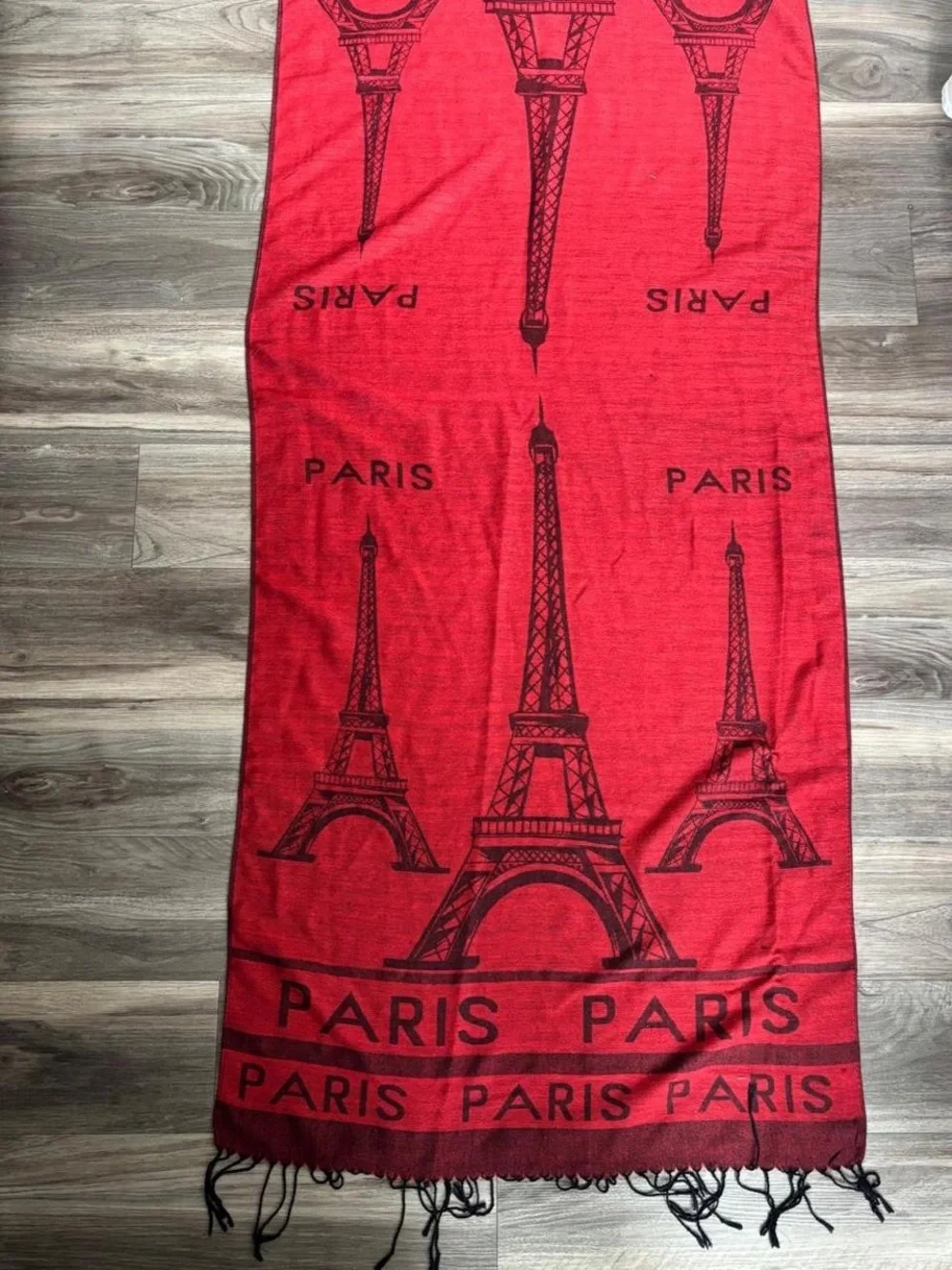Paris Eiffel Tower Red Throw Blanket
